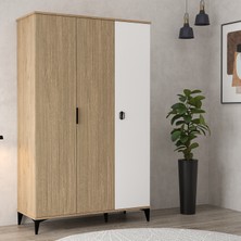 6304 Neva 3 Kapılı 200 cm Gizli Çekmeceli Gardırop , Elbise Dolabı , Genç Odası