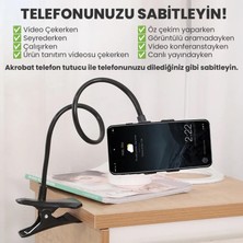 Upway Katlanabilir  Masaüstü Telefon Standı ve Esnek Kollu Mandallı Akrobat Telefon Tutucu