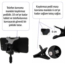 Upway Katlanabilir  Masaüstü Telefon Standı ve Esnek Kollu Mandallı Akrobat Telefon Tutucu