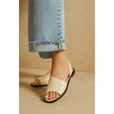 Siyah Kadın Minimalist Sandalet Şık ve Rahat Açık Burun Ayakkabı