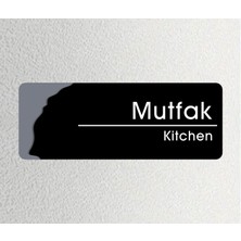 Mutfak -  Ofis Departman Kapı Isimliği, Yönlendirme Levhası 24X9 cm 4mm