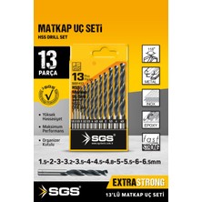 SGS1417 Profesyonel 13 Parça Hss Metal Matkap Ucu Seti