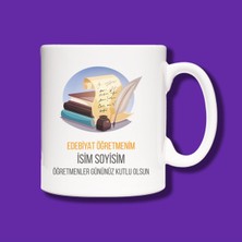 Öğretmenler Günü Kişiye Özel Edebiyat Öğretmeni Tasarımlı Hediye Kupa Bardak