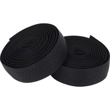 Yol Bisikleti Gidon Bandı Eva Anti Kayma Şok Emici Nefes Bisiklet Damla Kolu Wrap Ile Sonu Fişler Siyah (Yurt Dışından)