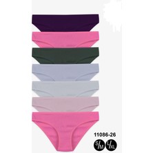 Kadın 7'li Likralı  Fitilli Yüksek Bel Külot