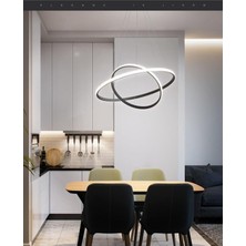 Ikili Halka Model Sarkıt Modern LED Avize 3 Renkli ( Beyaz-Günışığı-Sarı)