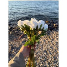 16LI Beyaz Gül Yapay Yüksek Kalite