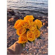 5li Sarı Gül Yapay Yüksek Kalite