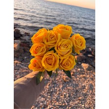 5li Sarı Gül Yapay Yüksek Kalite