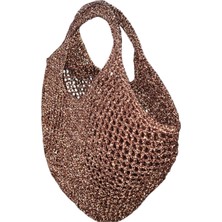 Gojo Handmade Bakır Metalik Ip Plaj Çantası