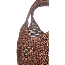 Gojo Handmade Bakır Metalik Ip Plaj Çantası