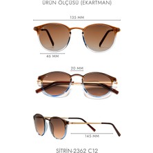 SİTRİN-2362 C12 Kahverengi/mavi Unisex Güneş Gözlüğü