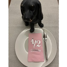 Kidspartim Gümüş Yaldızlı Pembe Yarım Yaş Bırthday Garson Katlama Peçete 16 Lı