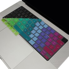Macbook M1-M2-M3 Air Pro Klavye Koruyucu (Uk-Eu Ingilizce) Touchıd'li A2681 A3113 A2941 A3114 A2442 A2779 A2992 A2918 A2485 A2780 A2991 ile Uyumlu Dazzle Pembe Yeşil