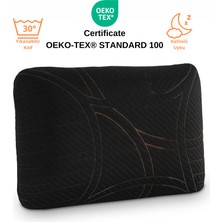 Rudu Ortopedik, Siyah Kılıf Visco Visko Bütün Sünger Yastık 60 x 40 x 15  cm  1250 gr Omuz/boyun Destekli