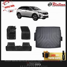 Rizline Peugeot 3008 3D Havuzlu Paspas Access-Active-Allure ve Üst Bagaj Havuzu 2016 Model Uyumlu