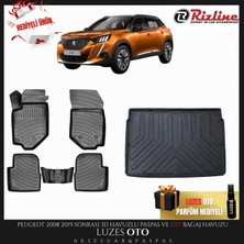 Rizline Peugeot 2008 3D Havuzlu Paspas ve Üst Bagaj Havuzu 2025 Model Uyumlu BENZİN/DİZEL