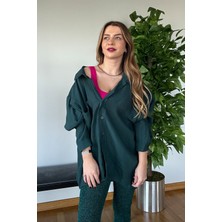 Yeni Sezon Kaliteli Şık Yumuşak Dokulu Uzun Kollu Basic Oversize Kadın Gömlek