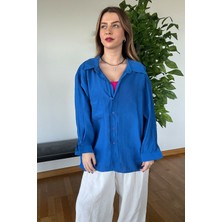 Yeni Sezon Kaliteli Şık Yumuşak Dokulu Uzun Kollu Basic Oversize Kadın Gömlek