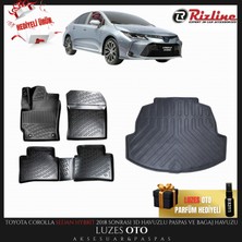 Rizline Toyota Corolla Sedan 3D Havuzlu Paspas Hybrid ve Bagaj Havuzu 2019 Model Uyumlu