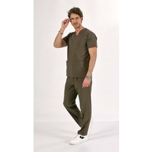 Uçak Medikal Erkek U-Flex Likralı Scrubs Takım Doktor & Hemşire Forması