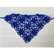 Çiçek Desenli Boncuklu Bağlamalı Saç Bandana Çiçekli Toka