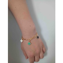 Gold Renk Vip Yonca Bileklik