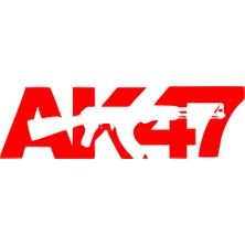 AK47 Sticker 17X17 cm Kırmızı