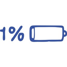 Şarj Yüzde 1 Sticker  17X17 cm Mavi
