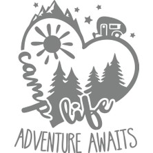 Camp Life Sticker 17X17 cm Gri