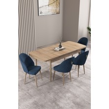 Milas Meşe Desen 80X132 Mdf Açılabilir Yemek Masası Takımı 4 Adet Sandalye