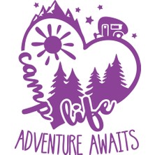 Camp Life Sticker 17X17 cm Mor