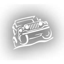 Jeep Offroad Sticker 17X17 cm Beyaz