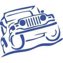 Jeep Offroad Sticker 17X17 cm Mavi