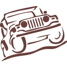 Jeep Offroad Sticker 17X17 cm Kahverengi