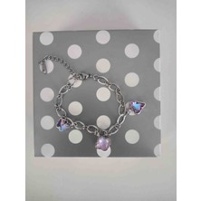 Çelik Mor Hologramlı Charm Bileklik