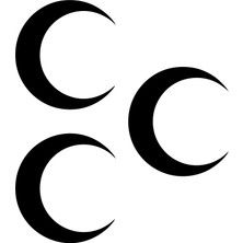 Üç Hilal Sticker 17X17 cm Siyah