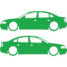 Basık Passat Sticker 17X17 cm Yeşil