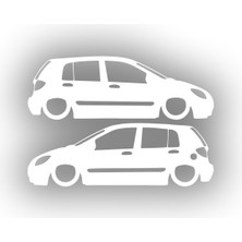 Basık Hyundai Getz Basık Sticker 17X17 cm Beyaz