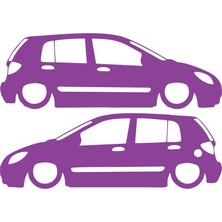 Basık Hyundai Getz Basık Sticker 17X17 cm Mor