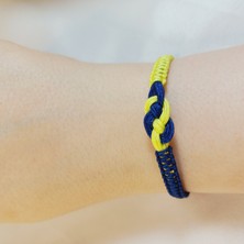 Crystal Atelier Fenerbahçe Sarı Lacivert Sonsuzluk Figürlü Unisex El Yapımı Makrome Taraftar Bileklik, Makrome Bileklik, Maç Aksesuarı, Ip Bileklik, Fenerbahçe Taraftar Bileklik, Taraftar Hediyesi