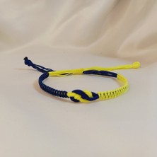 Crystal Atelier Fenerbahçe Sarı Lacivert Sonsuzluk Figürlü Unisex El Yapımı Makrome Taraftar Bileklik, Makrome Bileklik, Maç Aksesuarı, Ip Bileklik, Fenerbahçe Taraftar Bileklik, Taraftar Hediyesi