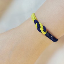 Crystal Atelier Fenerbahçe Sarı Lacivert Sonsuzluk Figürlü Unisex El Yapımı Makrome Taraftar Bileklik, Makrome Bileklik, Maç Aksesuarı, Ip Bileklik, Fenerbahçe Taraftar Bileklik, Taraftar Hediyesi