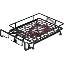 Büyük Boy Tavan Rafı Bagaj LED Işıklı Quadrate SCX10 1/10 Rc Araba Için (2 Beyaz 2 Kırmızı) (Yurt Dışından)