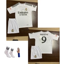 Reall. Madridd. Mbappe Çocuk Alt-Üst Takım T-Shrt +Şort+Çorap+Bileklik