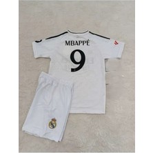 Reall. Madridd. Mbappe Çocuk Alt-Üst Takım T-Shrt +Şort+Çorap+Bileklik