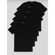 Erkek  Slim Fit Bisiklet Yaka %100 Pamuk 5'li Tişört Paketi