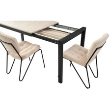 Tuğra Diş Budak Desen Ayaktan Açılır 80X70 Masa (Açılımış Ölçüsü 120X70)