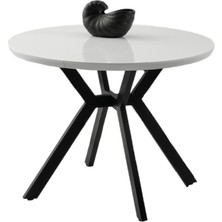 Hilton Beyaz Renk Açılır Metal Ayak 100X100 Masa (Açılımış Ölçüsü 135X100)