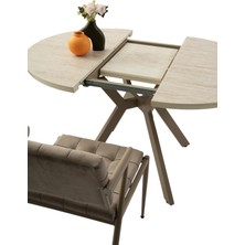 Hilton Beyaz Renk Açılır Metal Ayak 100X100 Masa (Açılımış Ölçüsü 135X100)